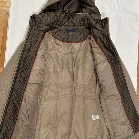 Gallery New York Women’s Quilted Hooded Jacket – Taupe Brown – Size S - Picture 6 of 6